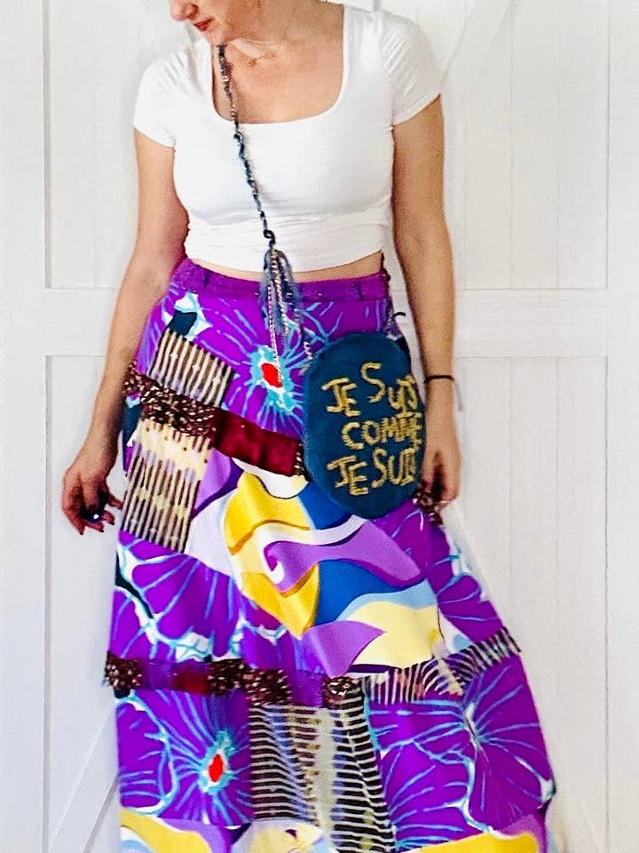 Aerial Clothing sRQ - Wholesale Skirt - Women's - Purple Pop Flounced Maxi Skirt4