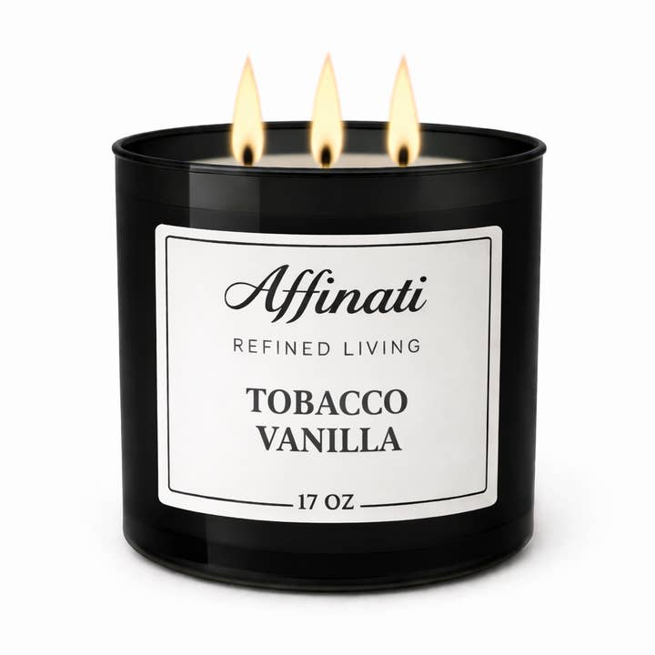 Bougie à 3 mèches Tabac Vanille pour la vente par Affinati