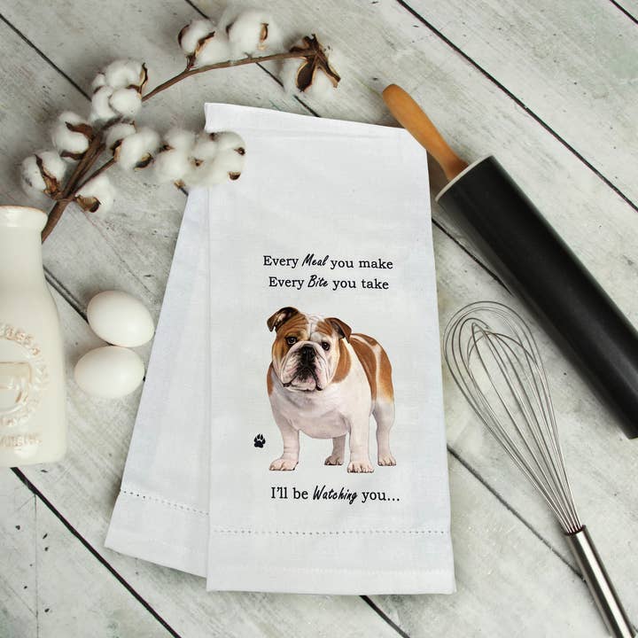 E&S Pets - Wholesale Tea Towel - Bulldog Kitchen Towel1