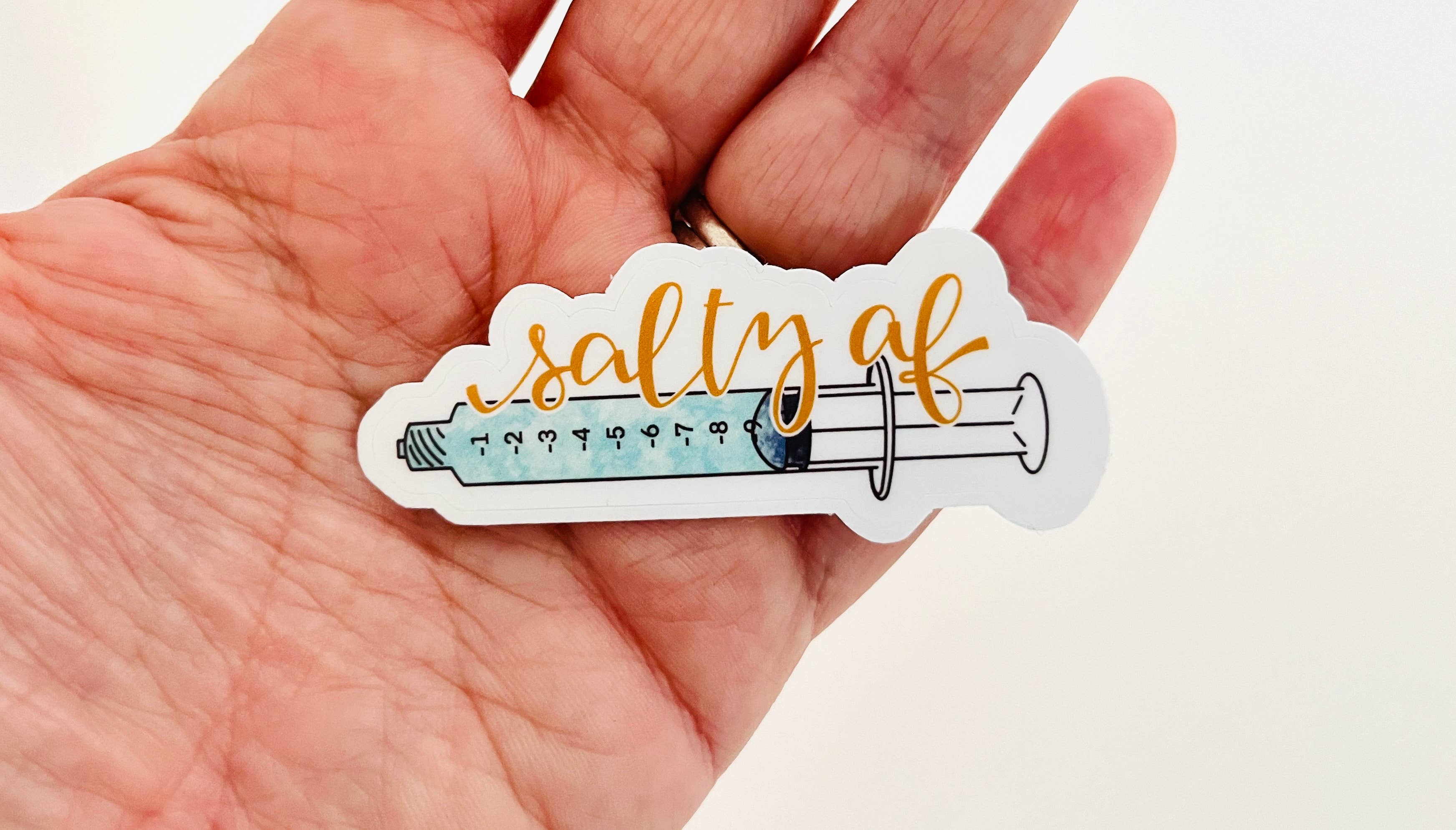 Positively Handwritten - Wholesale Sticker - Salty AF Saline Flush Vinyl Decal, Sticker0