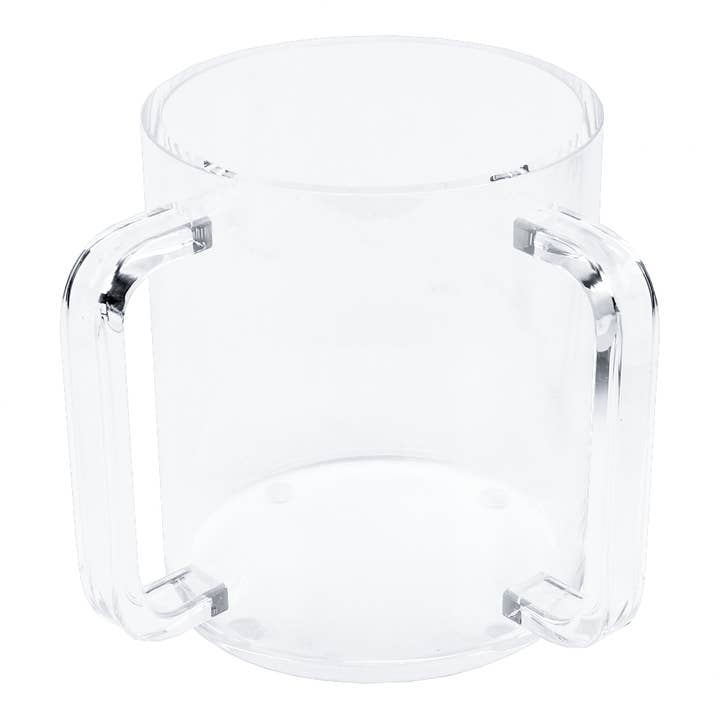 Lucite Clear Wash Cup with Clear Handles for wholesale by Boker-Tov Shalom