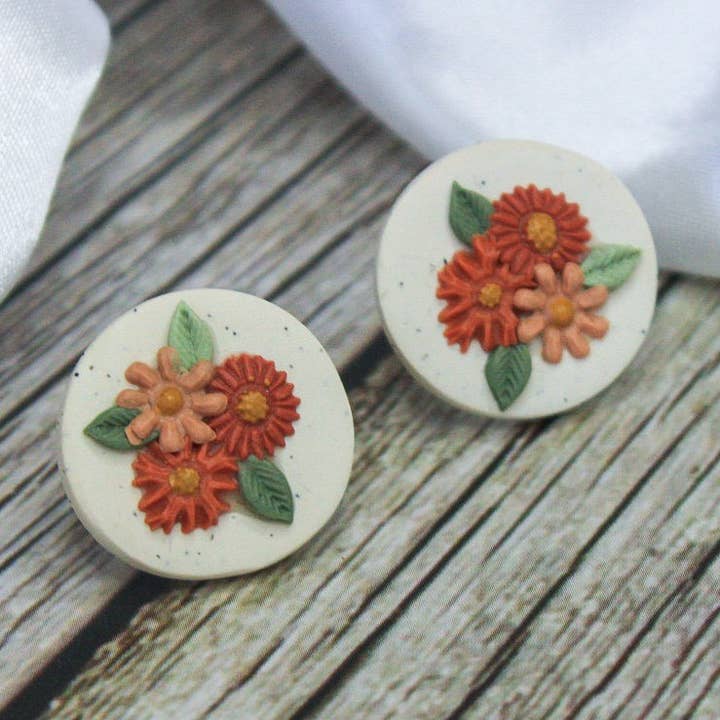 Wildflower Disc Earrings | Petite for wholesale by Arias Design Co