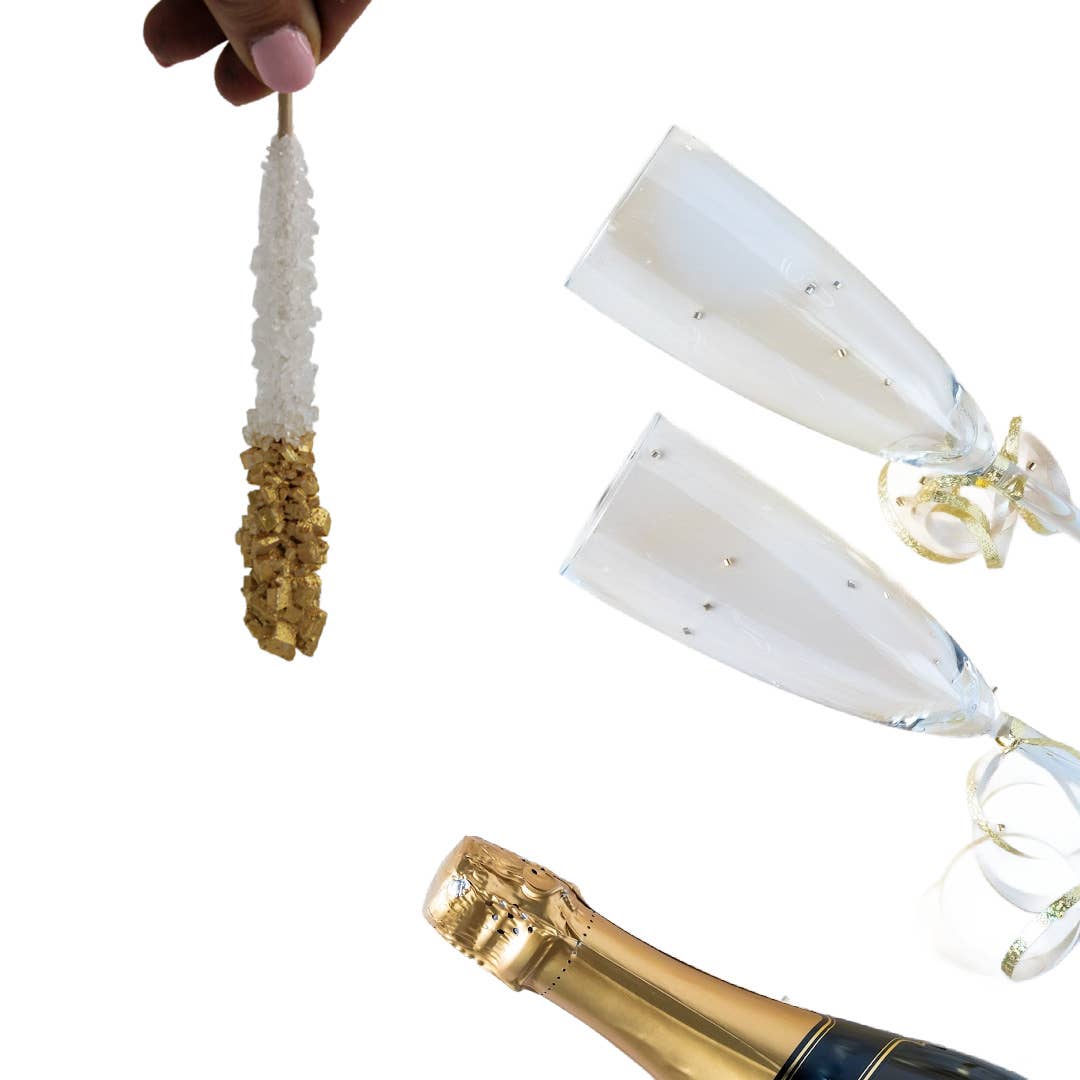 Smith and Sinclair – Großhandel Bonbons – Rock Candy Sticks Weiß-Gold1