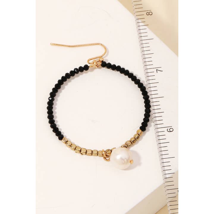 Anarchy Street - Wholesale Dangle Earrings - Beaded Circle Pearl Drop Earrings
