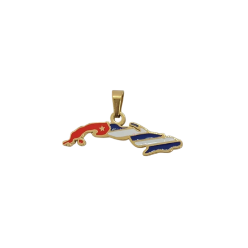 The Sourced Studio - Wholesale Individual Charm/Pendant - Cuba Map Charm – Add to Custom Necklace or Bracelet0