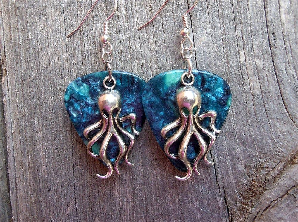 Simply Raevyn - Wholesale Dangle Earrings - Octopus Charm Guitar Pick Earrings38