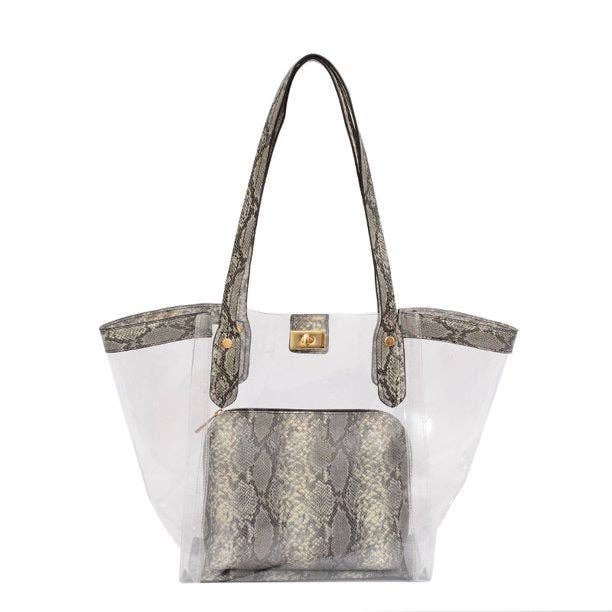 MiMi Wholesale - Wholesale Tote Bag - Women's - TB29102 Clear Tote w/ Pouch2