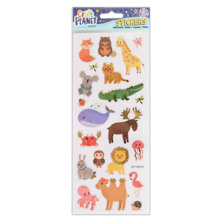 Craft Planet Fun Coloured Stickers, In The Zoo for wholesale by West Design Products