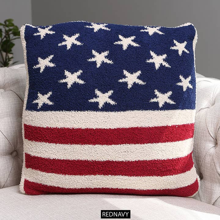 Copricuscino morbido con stampa bandiera americana per la vendita all'ingrosso da parte di Fashion City