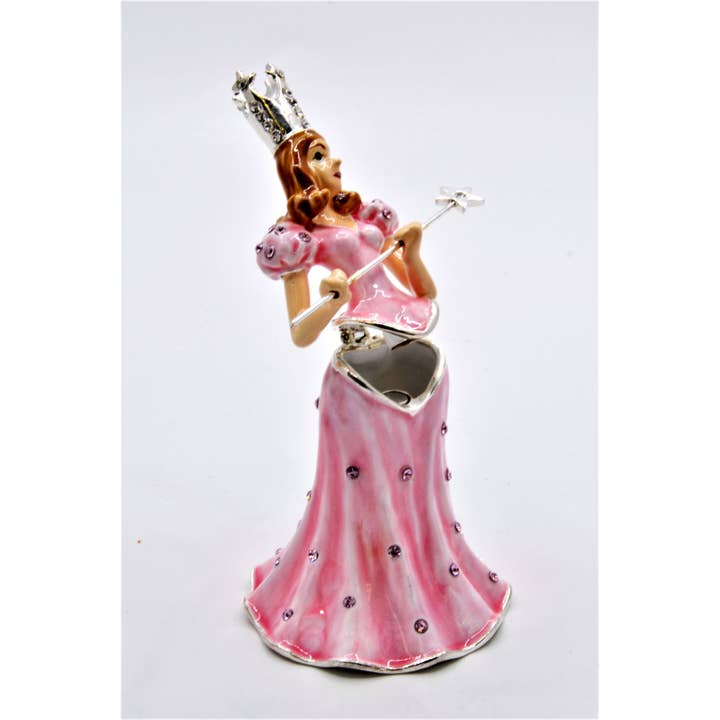 Ciel Collectables - Wholesale Jewelry Box/Organizer - Jeweled Fairy in Pink Dress Trinket Box Hand Painted Enamel