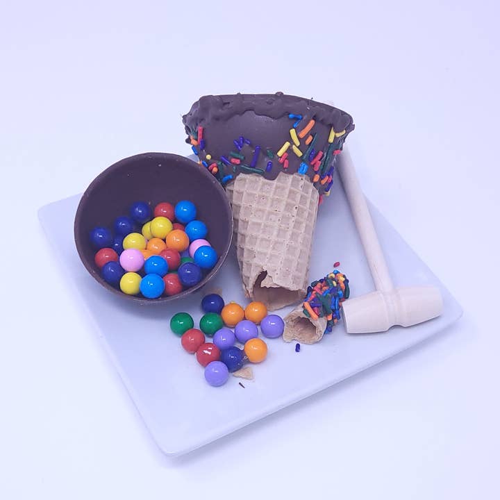 Wild Angel Treats, LLC - Wholesale Chocolate Covered Sweets - Melted Ice Cream Cone Candy Bomb (choose theme/colors)1