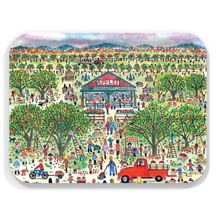 Fall Apple Pickin' Serving Tray by Michael Storrings for wholesale by Trays4Us