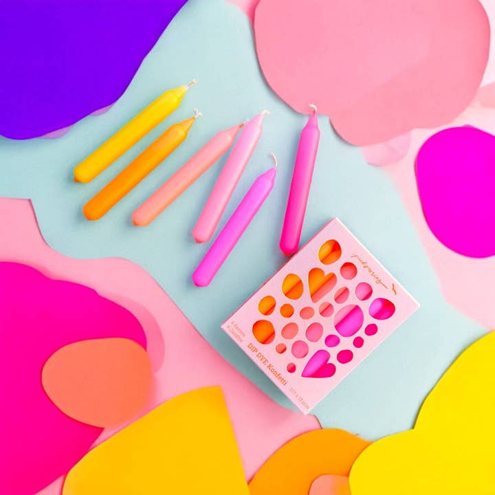 Pink Stories - Wholesale Tapered Candle/Candlestick - Dip Dye Konfetti * Pineapple House3