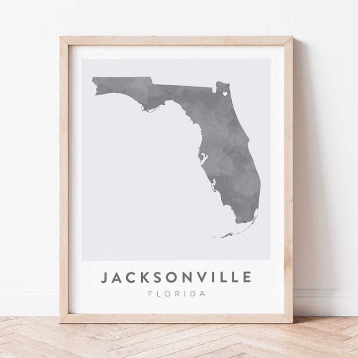 Jacksonville, Florida Map for wholesale by Backstory Map Co.