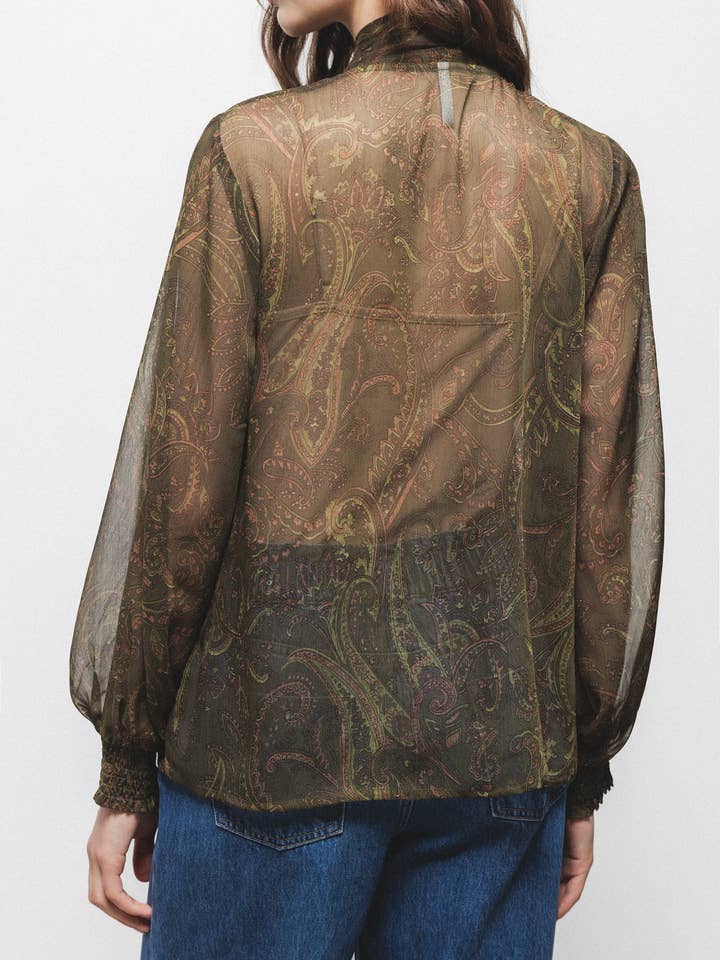 Lanidor - Wholesale Blouse - Women's - Printed Blouse With Tie (416673-188)2