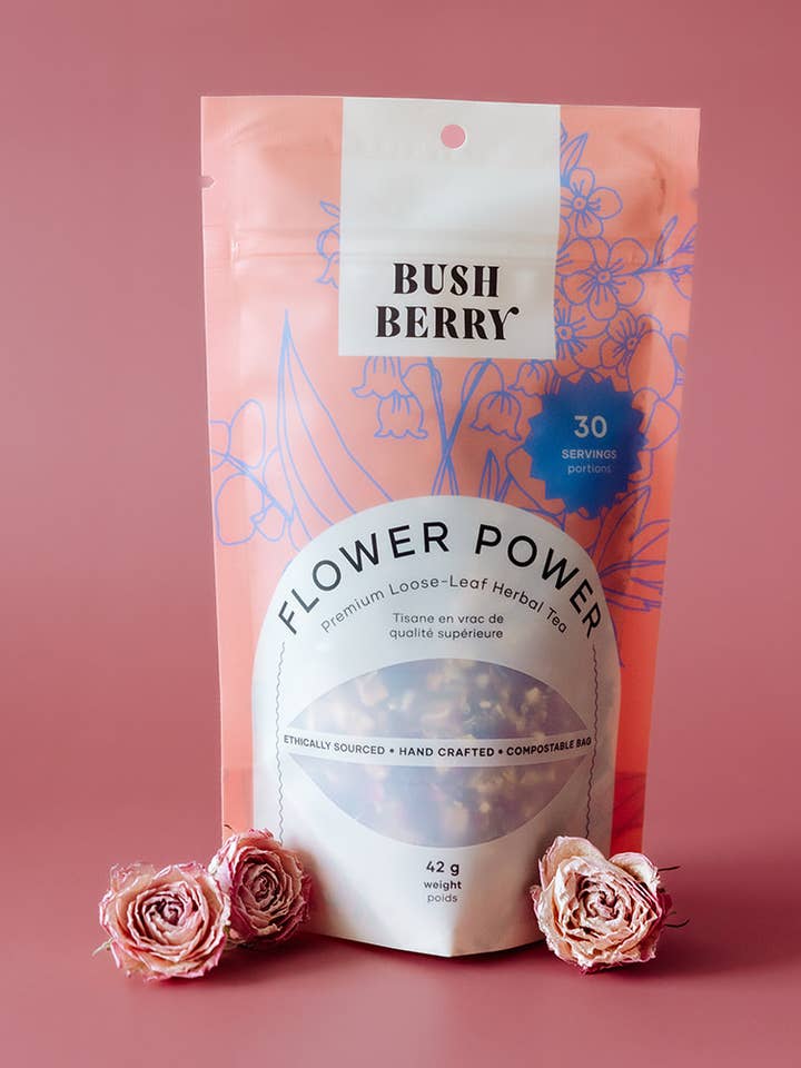 Organic Flower Power Tea for wholesale by Bush Berry