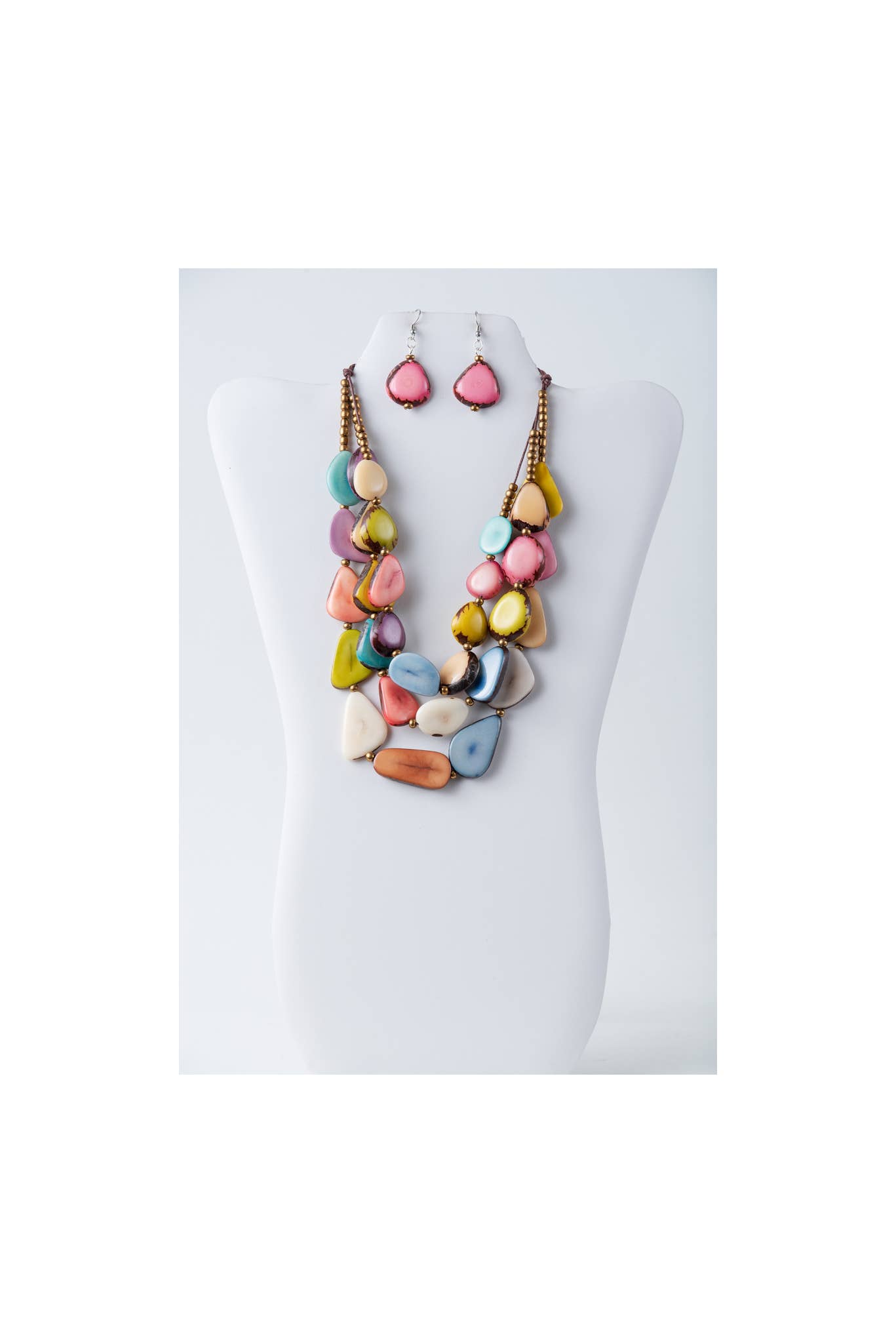 TaguArtsy – wholesale Smycken – Zaley Three Stranded Organic Tagua halsband och örhängen15