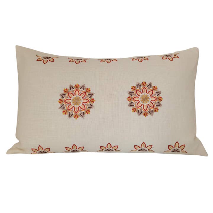JANELA D'ALMA - Vente Housse de coussin - Housse de Coussin Rectangulaire en Lin Mandala6