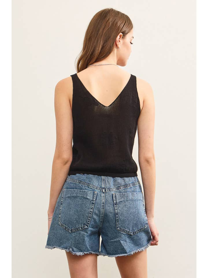 Mustard Seed – wholesale Camisole – Women′s – KNITTED FLORAL SWEATER CAMI TOP3