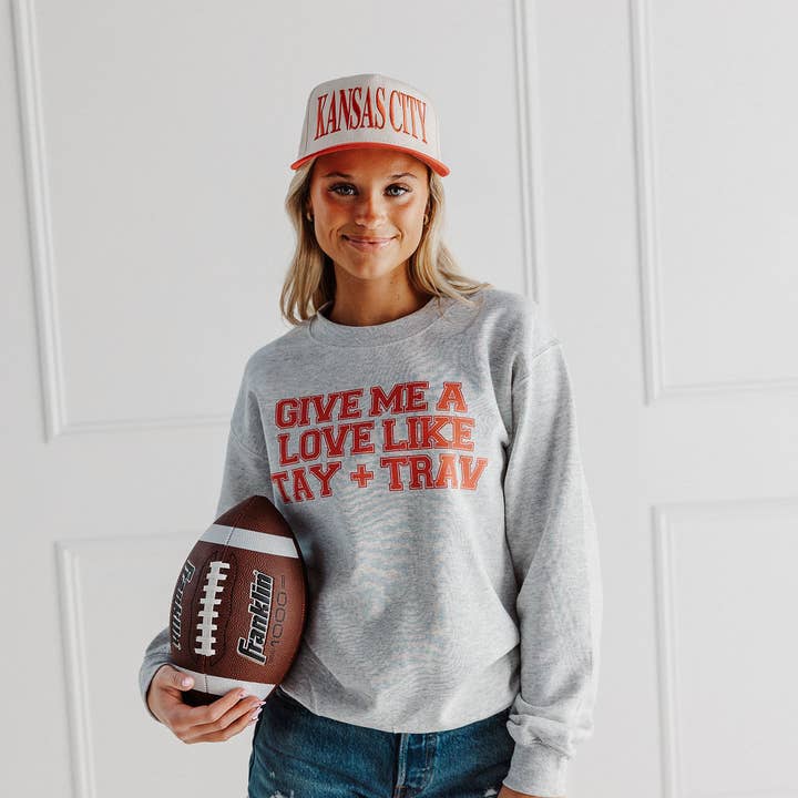 Love Like Tay & Trav Varsity Crew Neck for wholesale by The Babe Co.