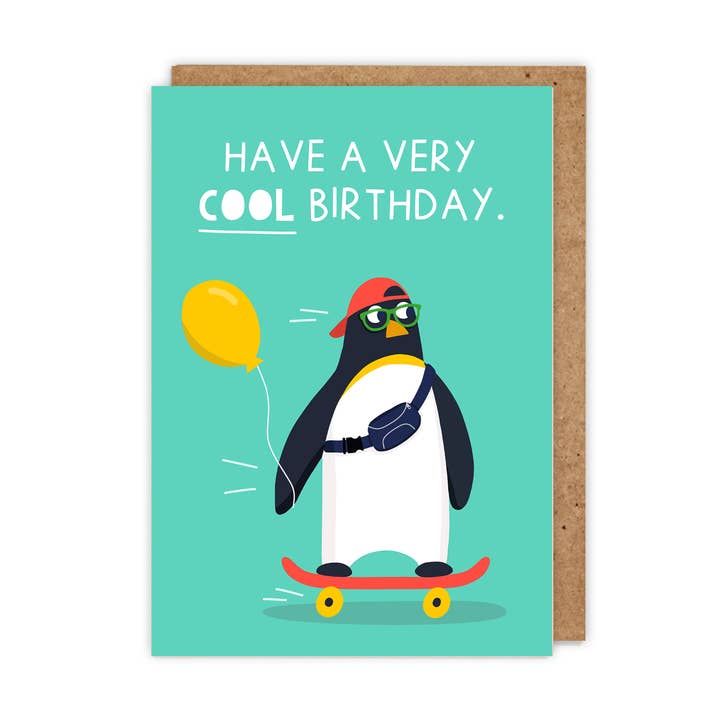 Ha en riktigt cool födelsedag! Roligt illustrerat grattiskort för wholesale av Zoe Spry