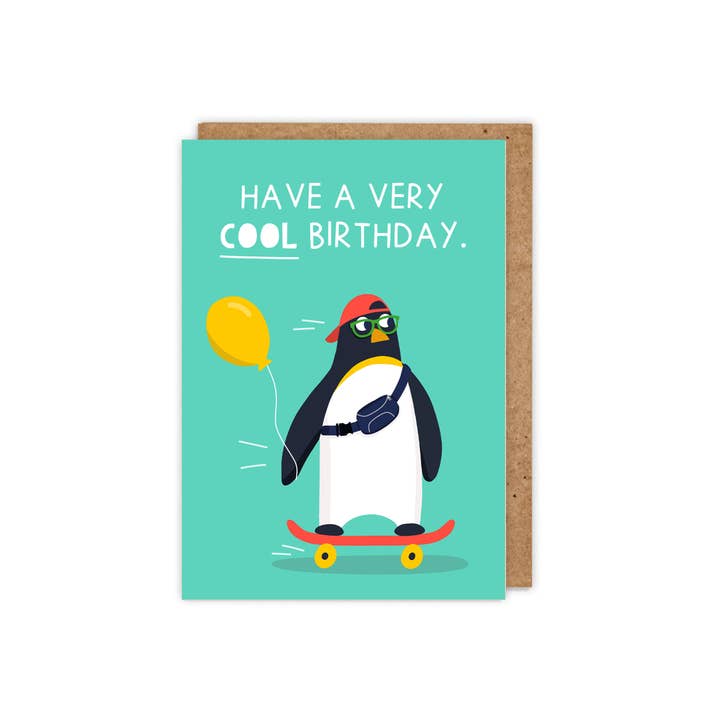 Have a Very Cool Birthday! Fun illustrated birthday card for wholesale by Zoe Spry