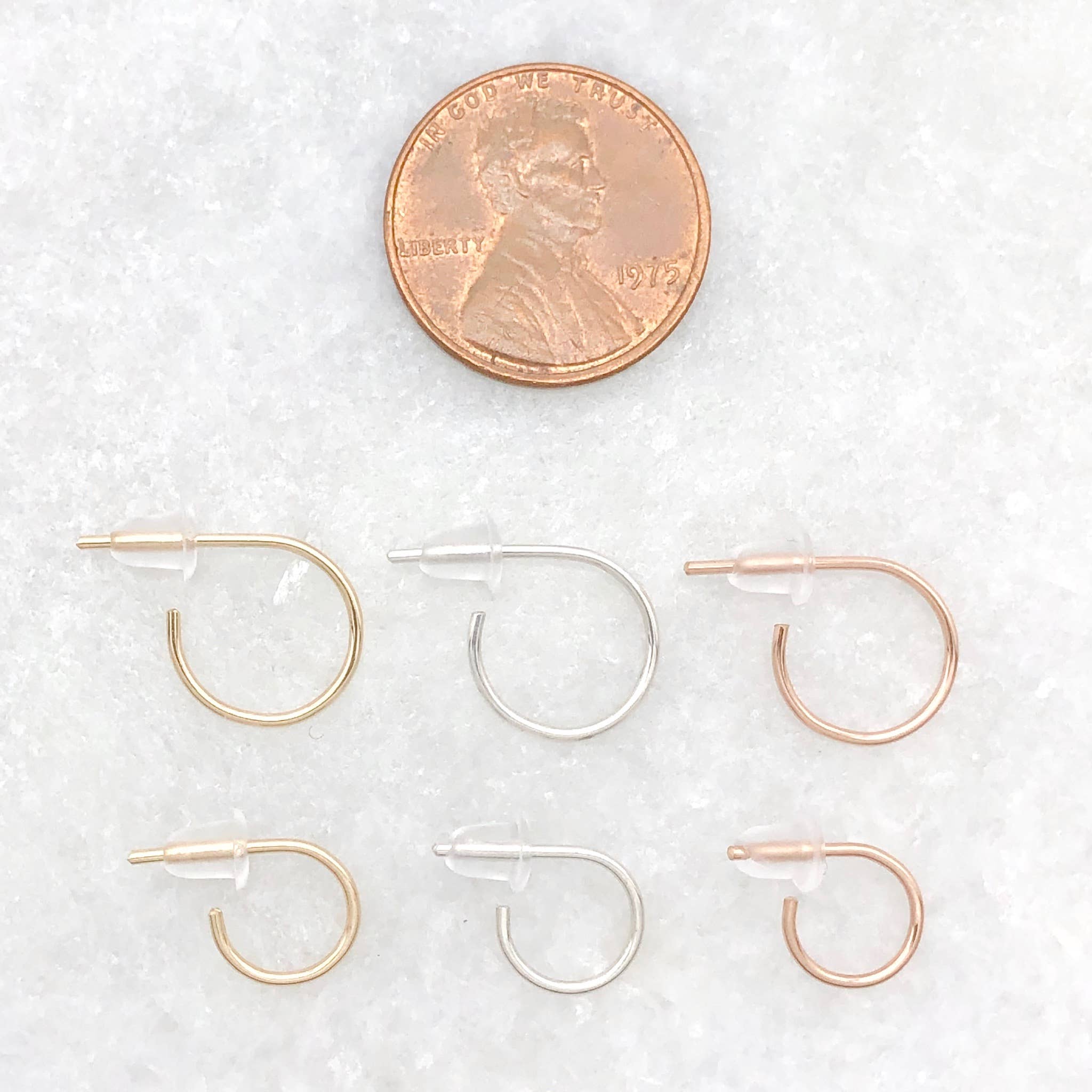 Red Giraffe Designs - Wholesale Huggie Earrings - Mini Wire Huggie Hoop Earrings7