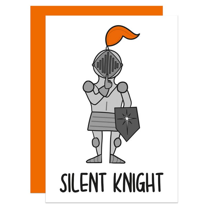 Tarjeta navideña A6 de Silent Knight Pun para venta al por mayor de TeePee Creations