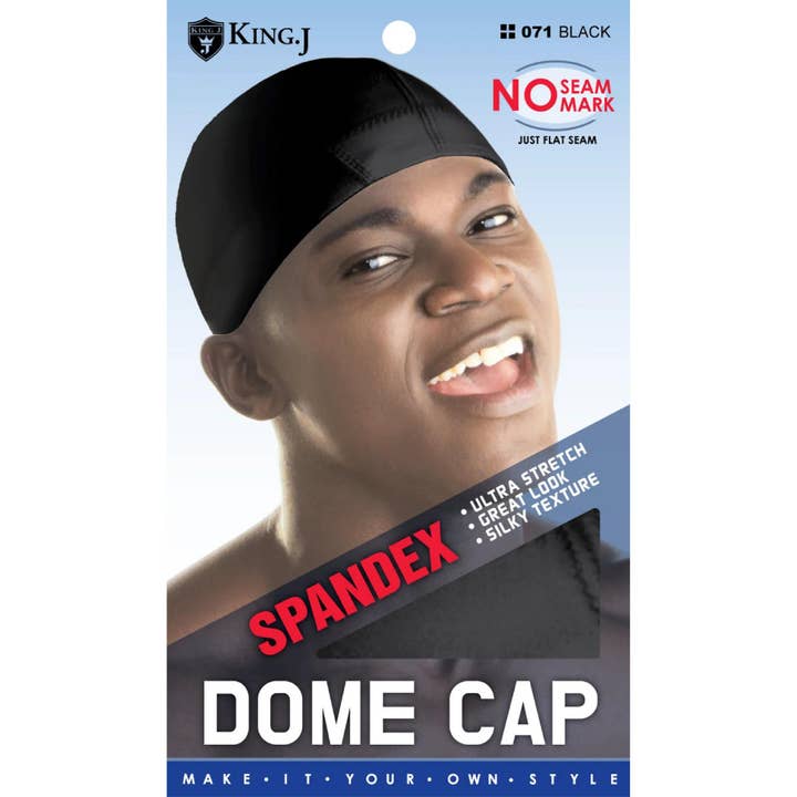 Qfitt King. J Spandex Dome Cap Black for wholesale by KT Supply