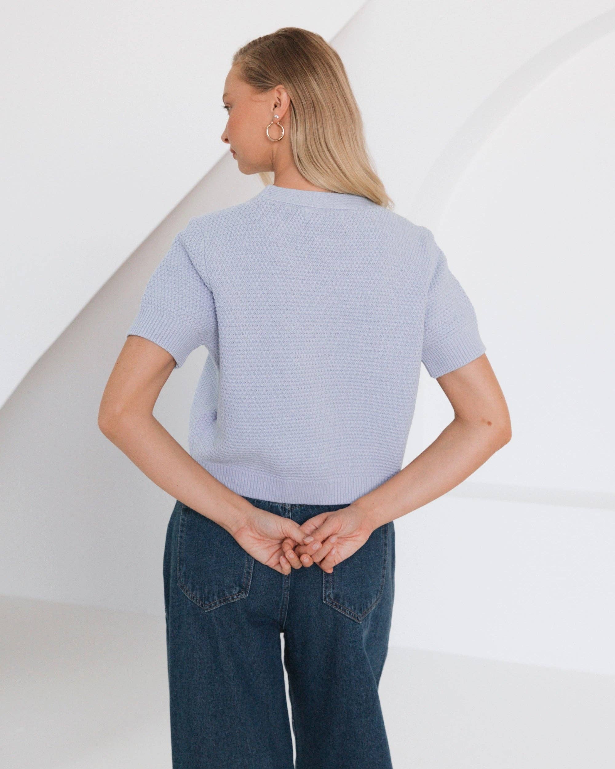 Global Fashion House - Wholesale Knit Top - Women's - GOLD STARFISH BUTTON KNIT TOP3