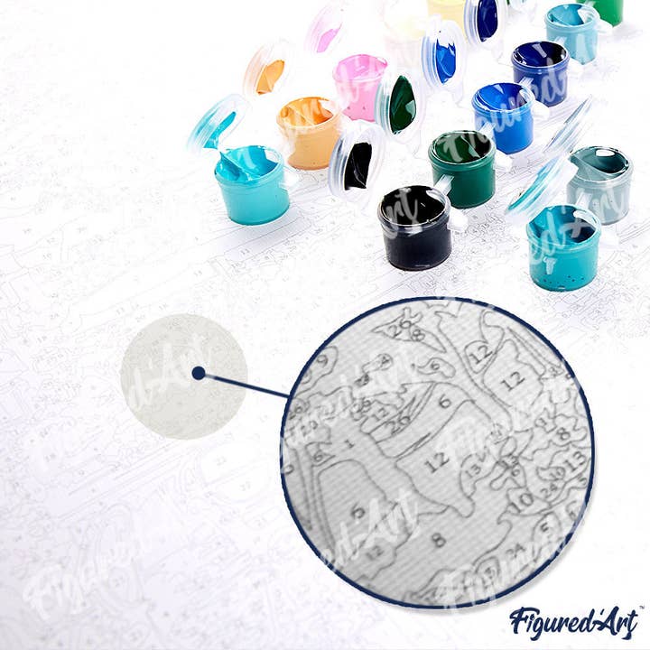 Figured'Art - Wholesale DIY Craft Kit - Paint by Numbers rolled - Retirement and tranquility