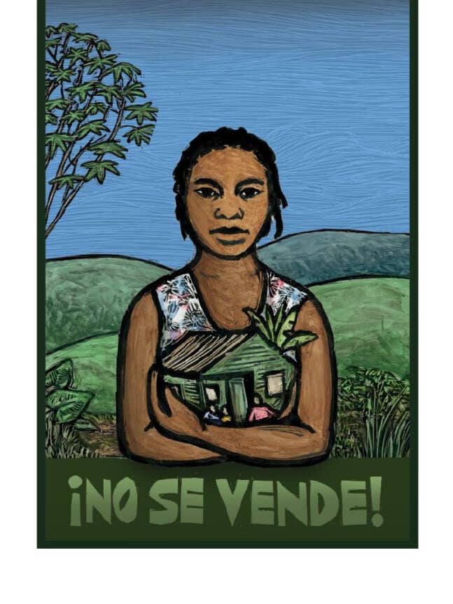 Mi Tierra No Se Vende (Affiche) pour la vente par Ricardo Levins Morales Art Studio