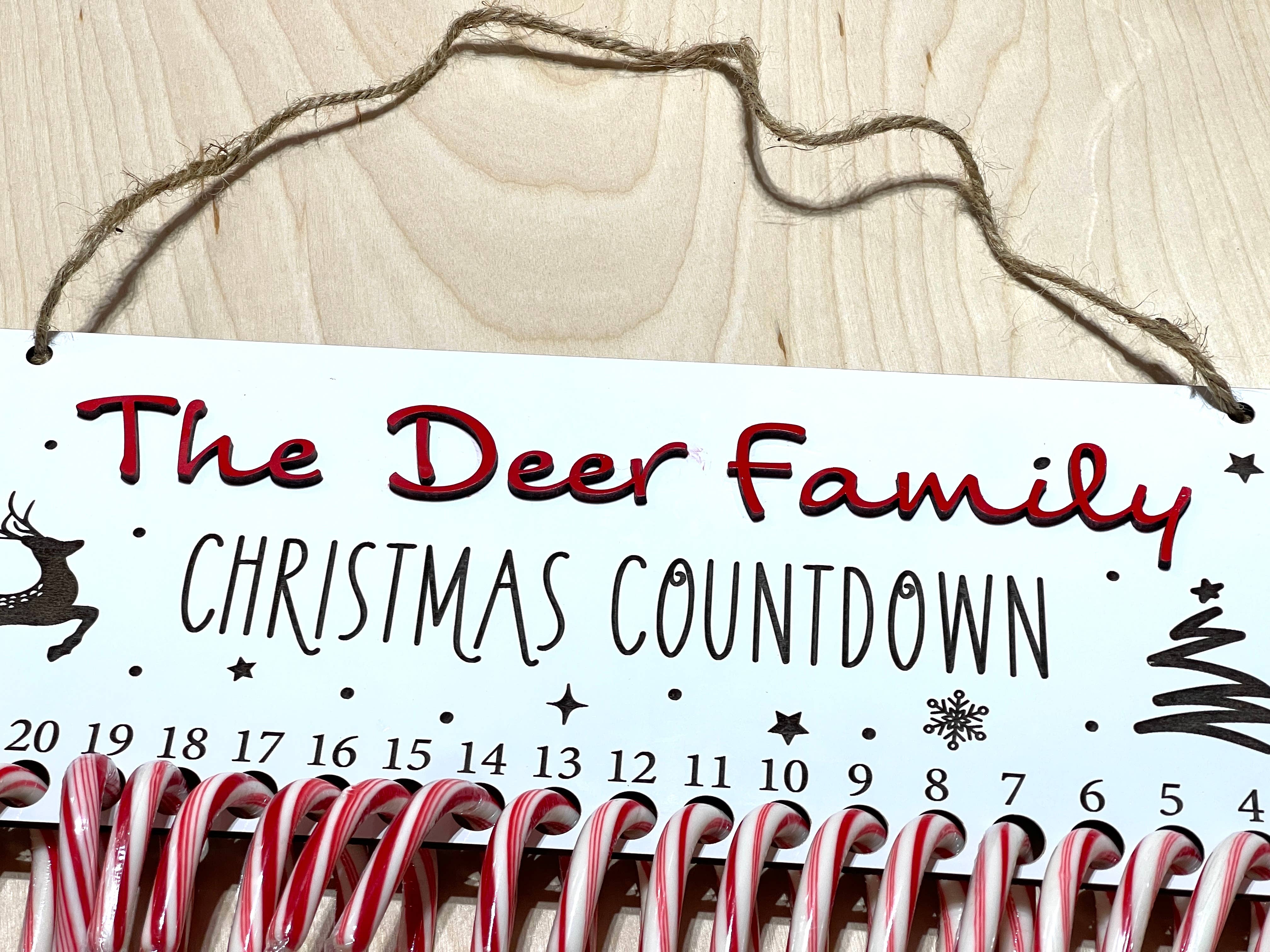 Deer Custom Designs - Wholesale Advent Calendar - Candy Cane Christmas Countdown Advent Calendar Sign6