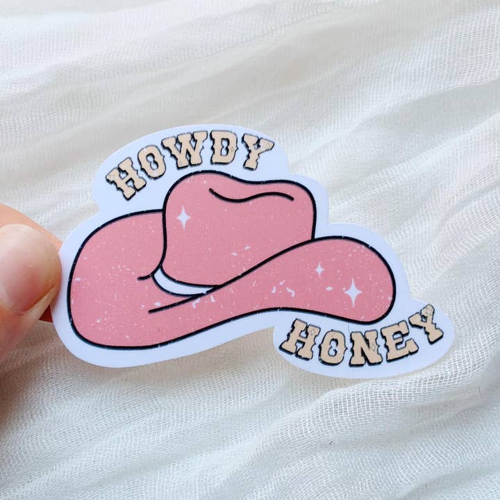 Howdy Honey Cowgirl & Cowboy Waterproof Stickers for wholesale by Tiny Acres Co