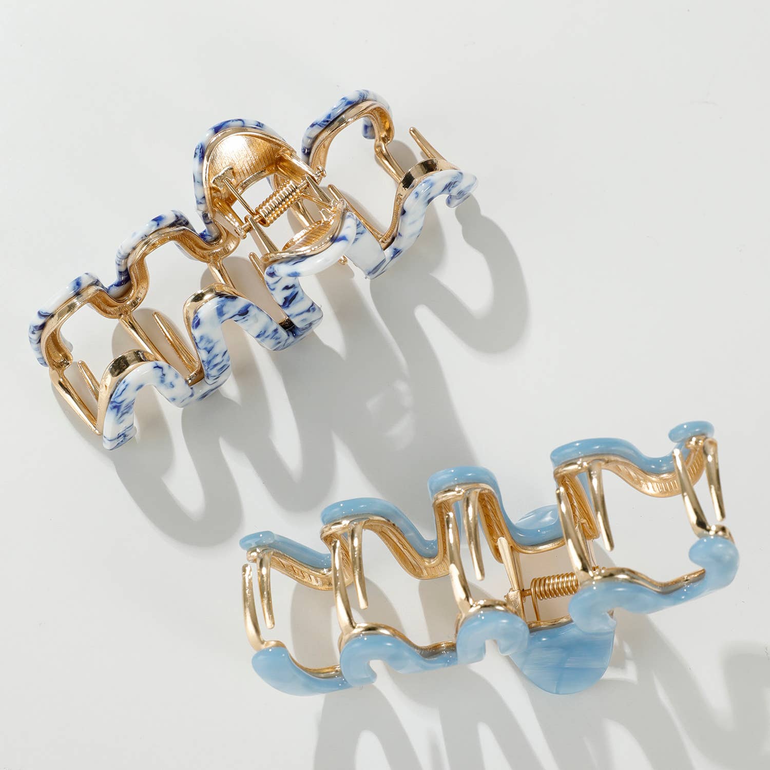 Assorted Willow Coastal Squiggle Metal Claw Clip - Large for wholesale on Faire2