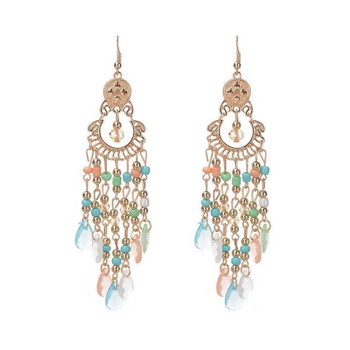 Orecchini Pendenti Bohemien con Nappe e Perline per la vendita all'ingrosso da parte di Ekartini