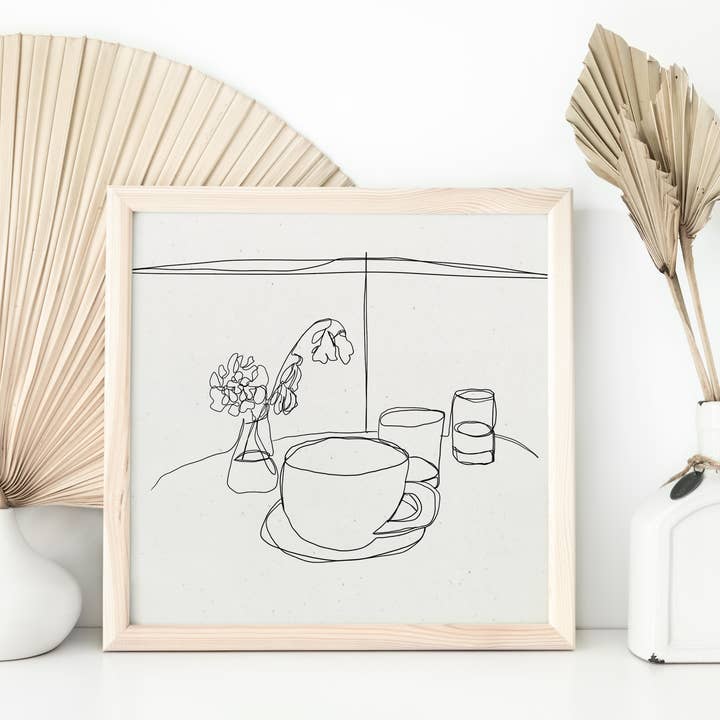 Coffee Wall Art, Tea Wall Art, Minimal Wall Art, Coffee Shop for wholesale by Sun in Ink