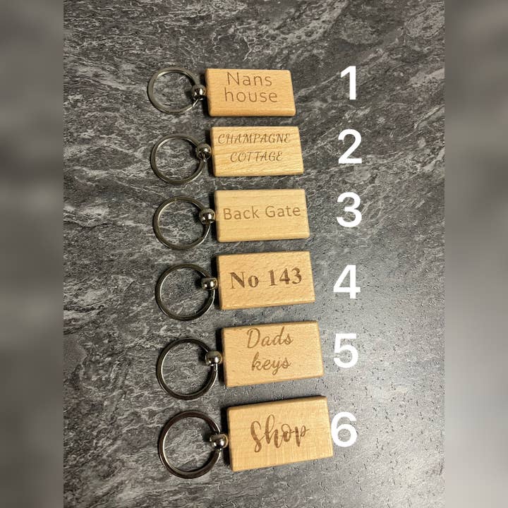mayos makers – wholesale Keychain – Unisex – Personalised Wooden Keyring - Solid Wood Custom Engraved Key Ring7