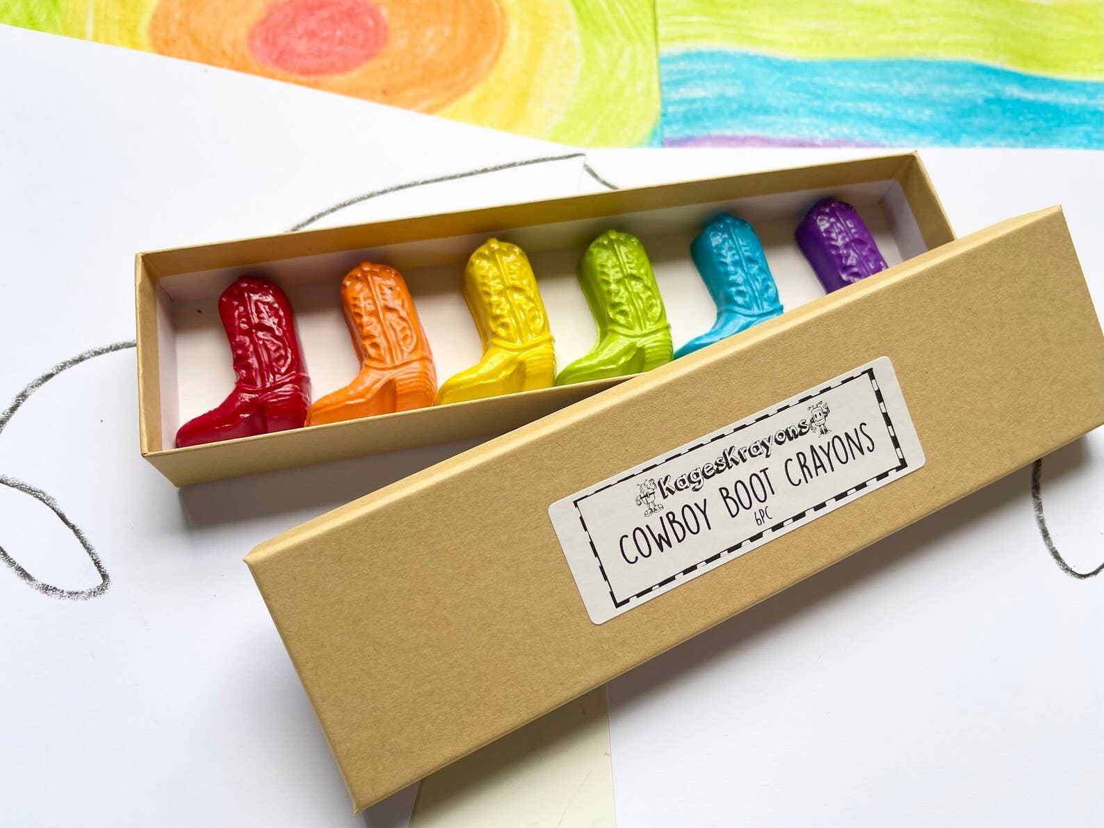 KagesKrayons - Wholesale Crayons - Kids & Baby - Cowboy Boot Crayons Gift Box5