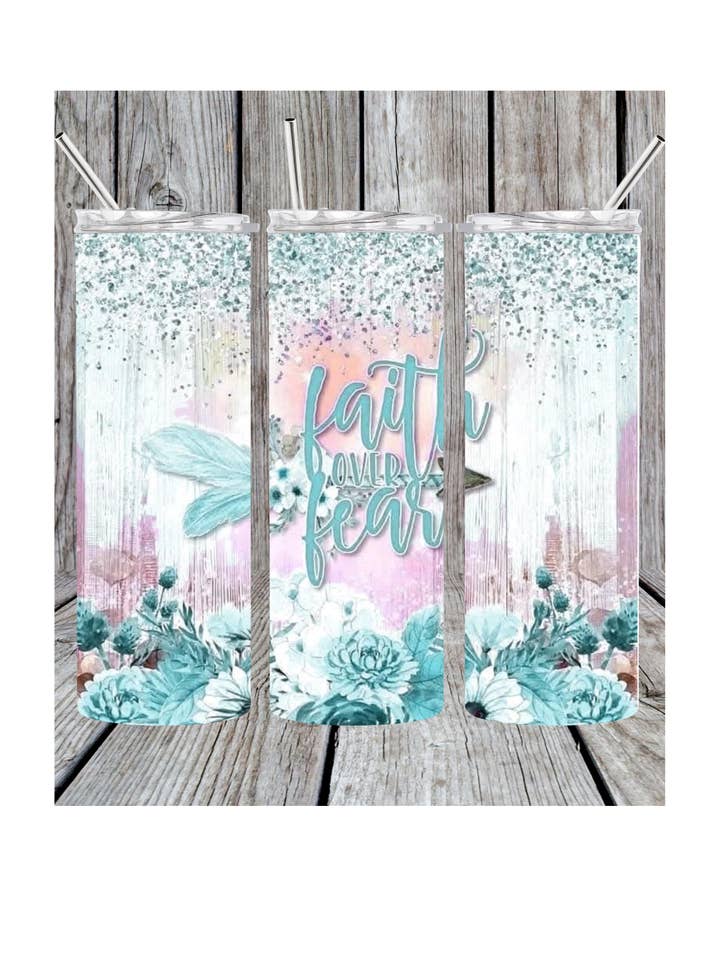 Faith over fear tumbler for wholesale by Eclectic Wallflower Boutique
