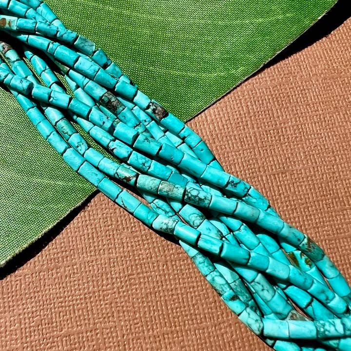 Bead Goes On - Wholesale Beads - Turquoise Tube Beads - 1 Strand1
