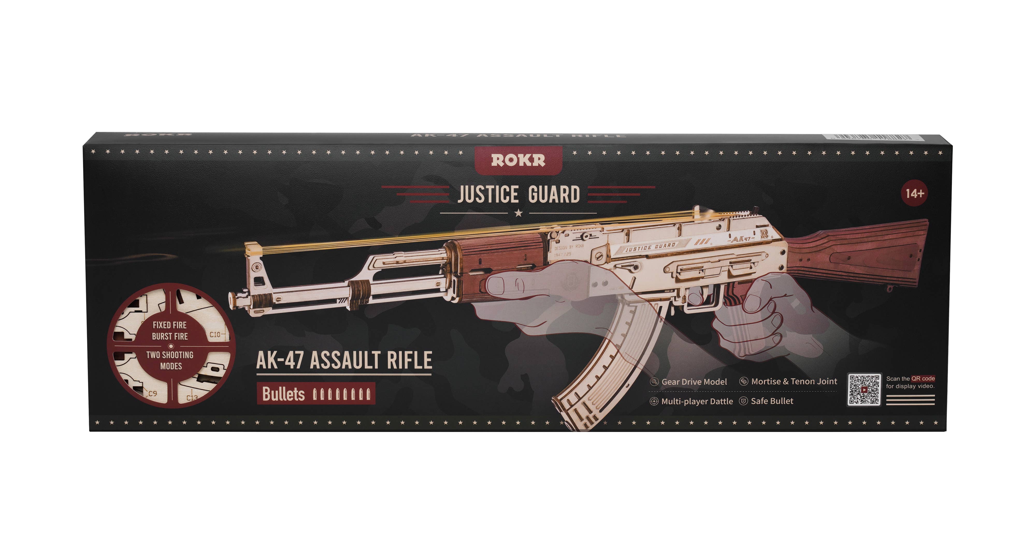 Magnote - Wholesale DIY Craft Kit - ROKR Justice Guard AK-47 Assault Rifle Wooden 3D Puzzle Kit1