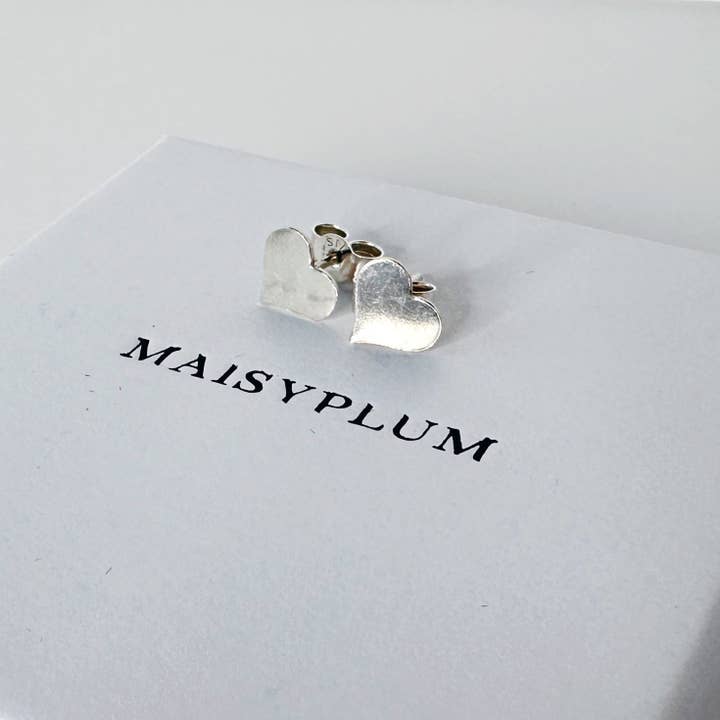 Sterling Silver Heart Stud Earrings for wholesale by MaisyPlum