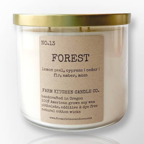 Bougie Forest Soy | Mèche triple | XL- 17 oz. pour la vente par Farm Kitchen Candle Co.