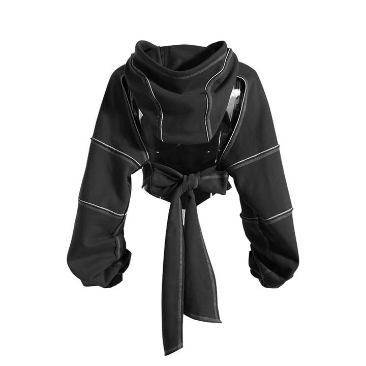 Productseeker - Wholesale Hoodie - Women's - TP027 Chic Hip-Hop Hoodie - Bright Lines & Short Style