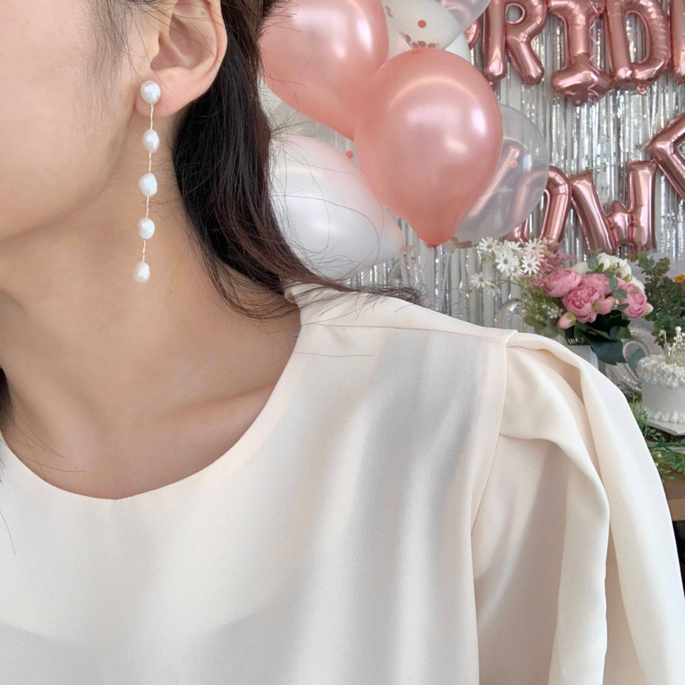 MARMELO - Wholesale Hangende/ronde oorbellen - Lineaire oorbellen met lange druppeltjes in zoetwatercultuur6