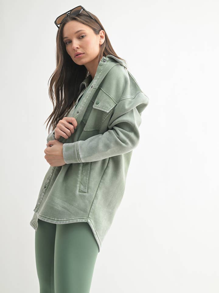 Mono B - Wholesale Shirt Jacket/Shacket - Women's - Snap-On Shacket with Pockets