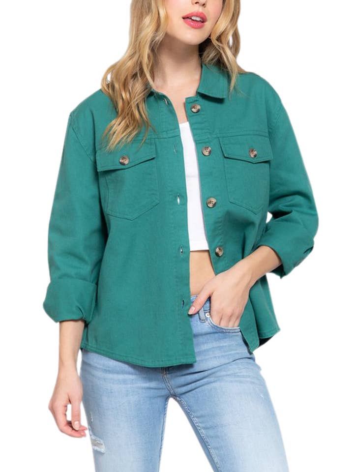 Vanilla Monkey - Wholesale Shirt Jacket/Shacket - Women's - Button Down Cotton Denim Shacket1