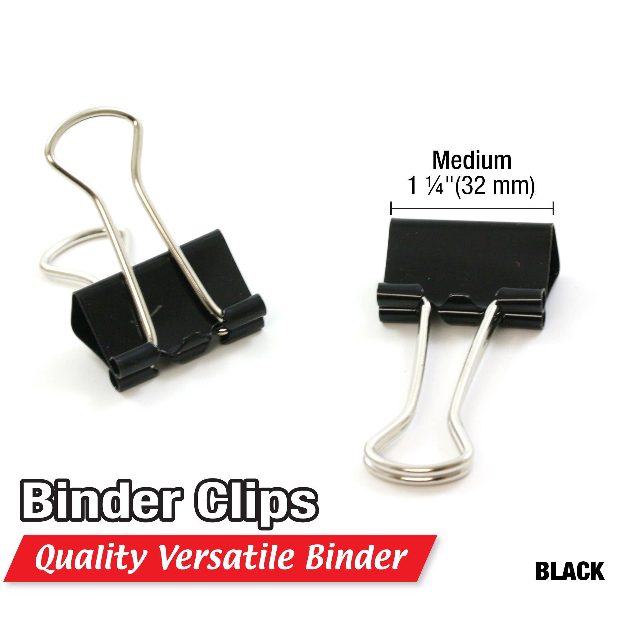 Luna Office Supply -  Everyday Essential – wholesale Binder clip – Black Binder Clip7