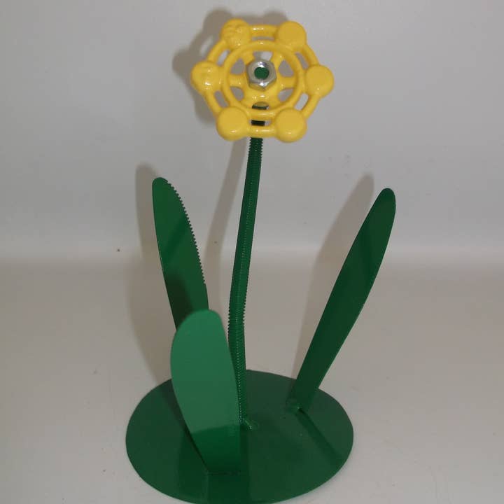 Creations Welded - Wholesale Sculpture - Yellow Metal Flowers, Sculptured Floral Decor, Faucet Flower5